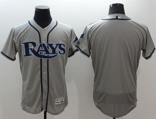 Rays Blank Grey Flexbase Authentic Collection Stitched MLB Jersey - Click Image to Close